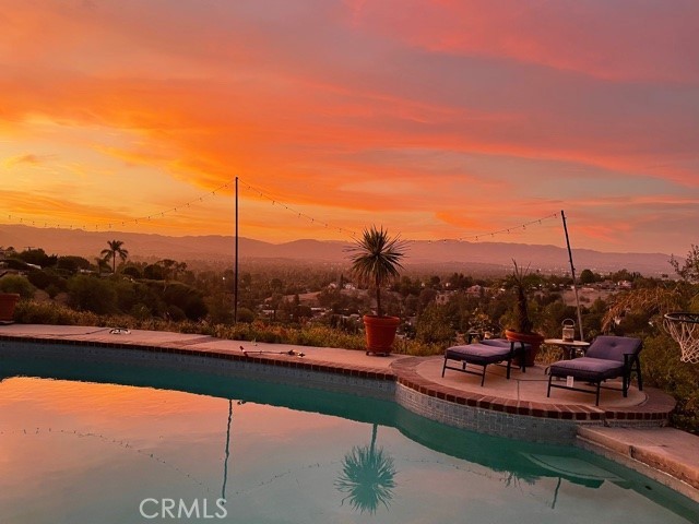 Pool at sunset