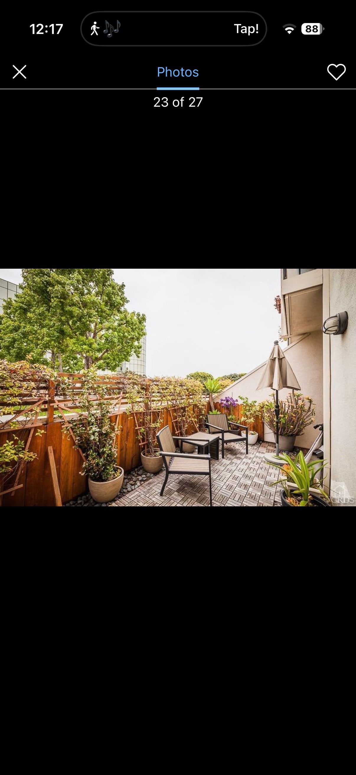 Outdoor patio seating